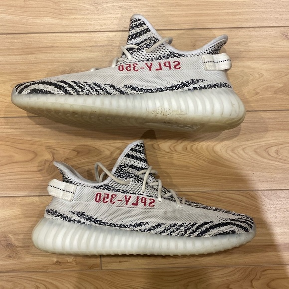 Used Yeezy 350 Zebra - Size 12 mens - No box - Picture 1 of 4